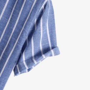Alternative view of BO | Linen Blue Striped Shirt
